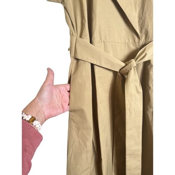 Lafayette 148 New York Women's Short Sleeve Belted Wrap Dress Size L Tan NWT - Picture 5 of 10